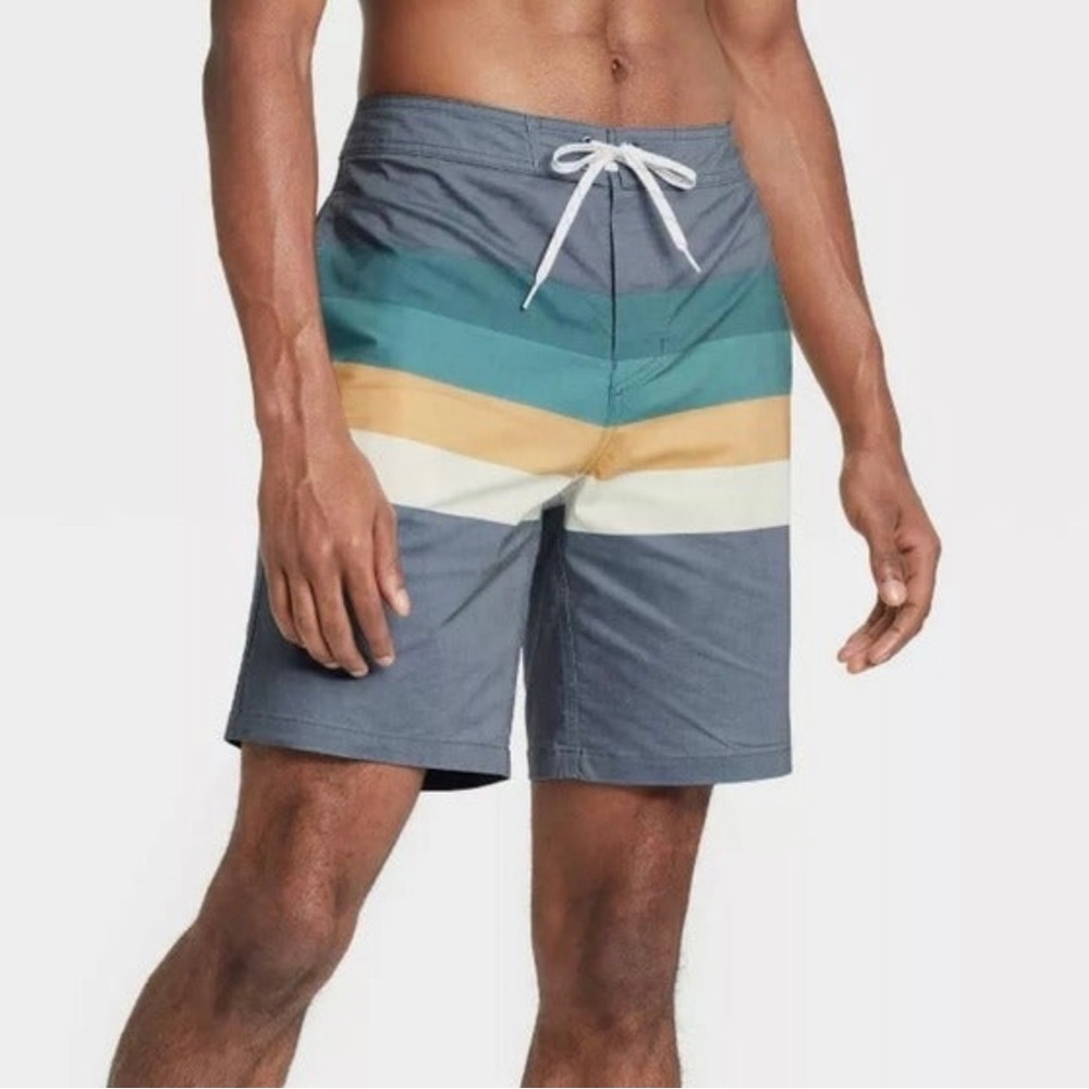 Good fellow & Co Indigo Vector Board-shorts Size 38 NWT